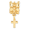 Sterling Silver Gold-plated Reflections Cross Dangle Bead
