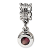 Sterling Silver Reflections Pink CZ Round Dangle Bead