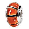 Sterling Silver Reflections Orange Clownfish Glass Bead