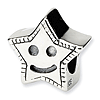 Sterling Silver Reflections Kids Smiley Star Bead