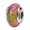 Sterling Silver Reflections Kids Pink Green Glass Bead