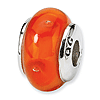 Sterling Silver Reflections Kids Orange Hand-blown Glass Bead