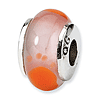 Sterling Silver Reflections Kids Orange Foot Murano Glass Bead