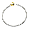 Sterling Silver & 14kt Gold Hinged Clasp Bead Bracelet