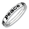 Sterling Silver Stackable Expressions Enameled Peace Ring
