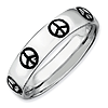 Sterling Silver Stackable Expressions Enameled Peace Sign Ring