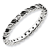 Sterling Silver 1/6 ct Black and White Diamond Intertwine Ring