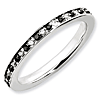 Sterling Silver Stackable 1/4 ct Black and White Diamond Ring