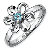 Sterling Silver Stackable Expressions 1/10 ct Blue Topaz Flower Ring