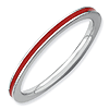 Sterling Silver Stackable Expressions Red Enameled 1.5mm Ring