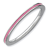 Sterling Silver Stackable Expressions Pink Enameled 1.5mm Ring