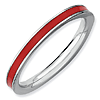 Sterling Silver Stackable Expressions Red Enameled 2.25mm Ring