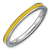Sterling Silver Stackable Expressions Yellow Enameled 2.25mm Ring