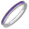 Sterling Silver Stackable Expressions Purple Enameled 2.25mm Ring