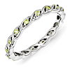 Sterling Silver 1/4 ct Peridot Eternity Ring