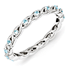 Sterling Silver 1/3 ct Blue Topaz Eternity Ring