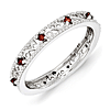 Sterling Silver 1/4 ct Garnet Stackable Eternity Ring