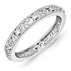 Sterling Silver 1/8 ct Aquamarine Eternity Ring
