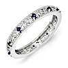 Sterling Silver 1/5 ct Created Blue Sapphire Eternity Ring