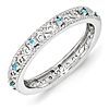 Sterling Silver 1/5 ct Blue Topaz Eternity Ring