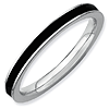 Sterling Silver Stackable Expressions Black Enameled 2.25mm Ring