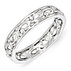 4.25mm Sterling Silver Stackable Carved Ring