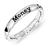 Sterling Silver Stackable Money Can't Buy Me Love Ring