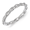 Sterling Silver Stackable Twisted and Polished Ring