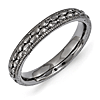 Sterling Silver Stackable 3.5mm Ruthenium Plated Pebble Pattern Ring