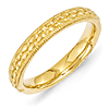 Sterling Silver Stackable 3.5mm Gold-plated Pebble Pattern Ring