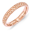 Sterling Silver Stackable 3.5mm Rose Gold-Plated Pebble Pattern Ring