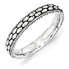 Sterling Silver Stackable 3.5mm Antiqued Pebble Pattern Ring