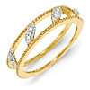 18kt Gold Plated Sterling Silver Stackable Diamond Ring Jacket