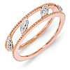 18kt Rose Gold Plated Sterling Silver Diamond Ring Jacket