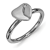Ruthenium Plated Sterling Silver Heart Ring with Diamond Accent