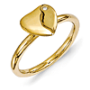 18kt Gold Plated Sterling Silver Heart Ring with Diamond Accent