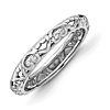 Sterling Silver Stackable Scroll Hearts Ring