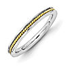 Sterling Silver Stackable Gold-plated Channeled Ring