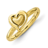 Sterling Silver Stackable Gold-plated Heart Ring