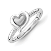 Sterling Silver Stackable Rhodium Heart Ring