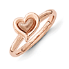 Sterling Silver Stackable Pink-plated Heart Ring