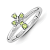 Sterling Silver Stackable Peridot Cross Ring