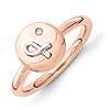 Rose Gold-Plated Sterling Silver Stackable Ribbon Diamond Ring