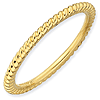 Sterling Silver Stackable 1.5mm Gold-plated Twisted Ring