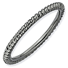 Black-plated Sterling Silver Stackable 1.5mm Twisted Ring