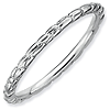 Sterling Silver Stackable Expressions 1.5mm Rhodium Twist Ring