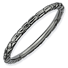 Sterling Silver Stackable Expressions 1.5mm Black-plated Twisted Ring