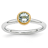 Sterling Silver Stackable Gold-plated .45 ct Aquamarine Ring