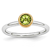 Sterling Silver Stackable Gold-plated 1/2 ct Peridot Ring
