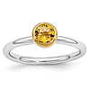 Sterling Silver Stackable Gold-plated Citrine Ring